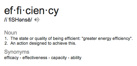 efficiency glossary