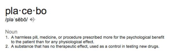 glossary placebo