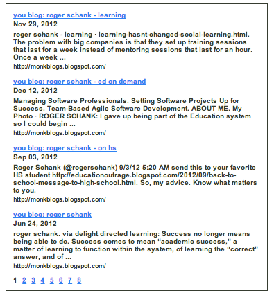 roger schank on you blog