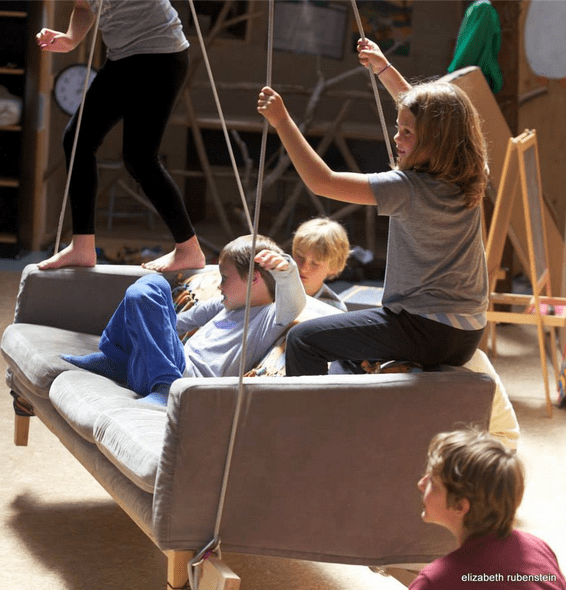 brightworks swinging couch