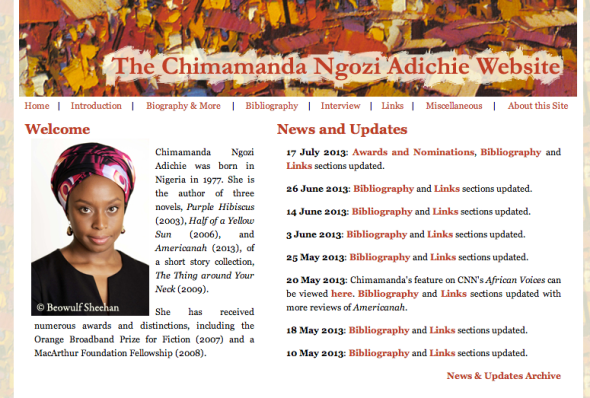 chimamanda's web site