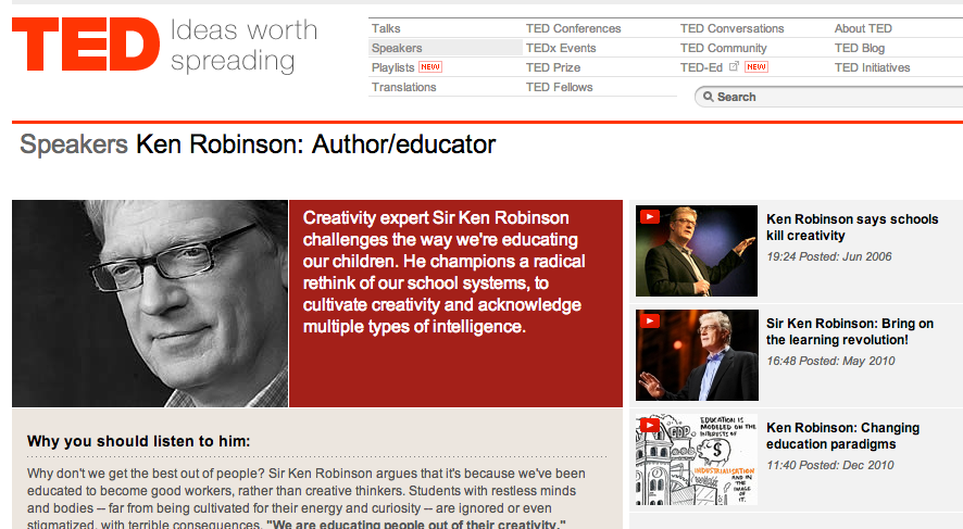 sir ken's profile on ted