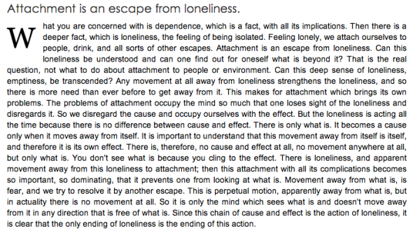 krishnamurti on loneliness