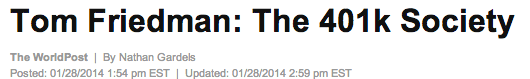 tom friedman 401 k