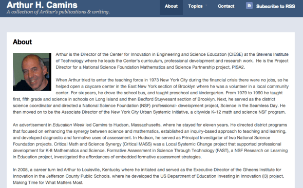 arthur camins about page