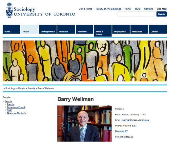 barry wellman on uni of toronto