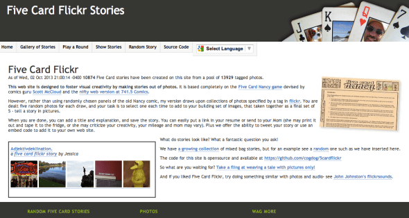 five card flickr stories