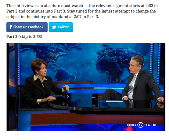 jon stewart with pelosi