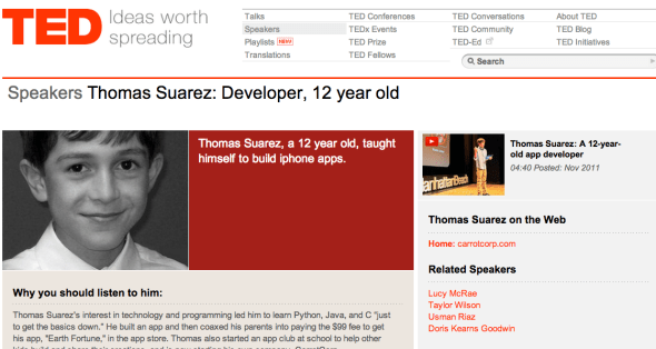 thomas suarez on ted