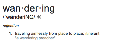 wandering defn
