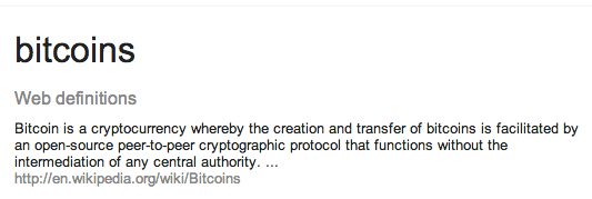 bitcoins defn
