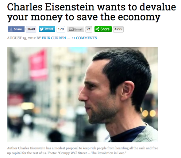 eisenstein post on devalue money