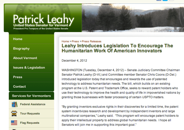 incentives for humanitarian patents