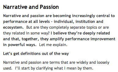 narrative and passion