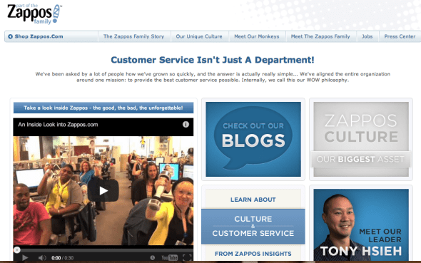 zappos site about