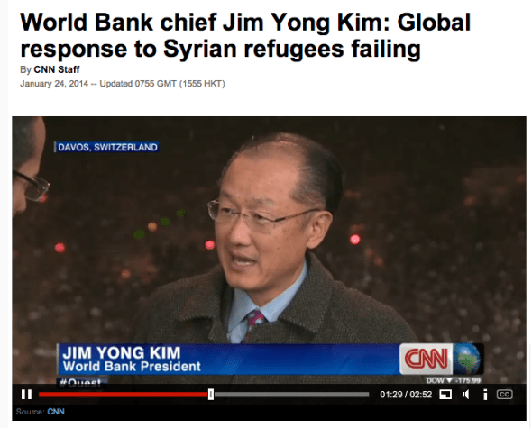 jim yong kim on syrian refugees