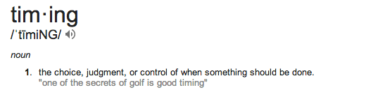 timing
