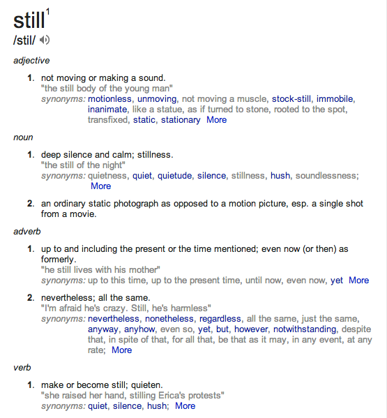 Still Usage Examples still | be you.