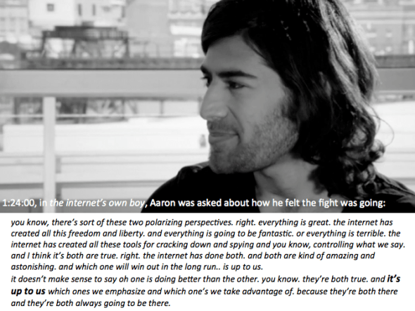aaron quote from too much