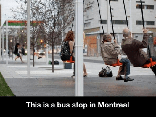 bus stop in montreal