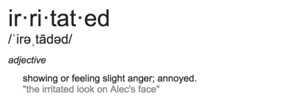 irritated