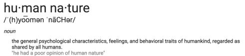 human-nature-defn