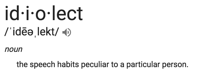 idiolect | be you.