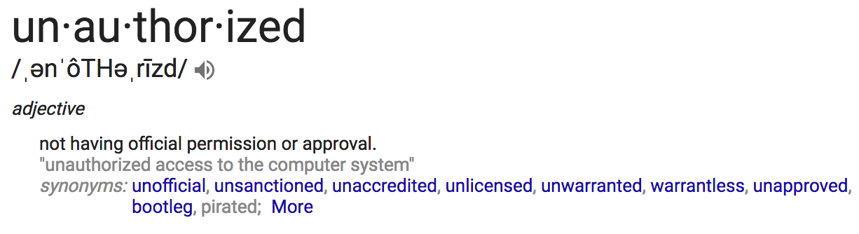 unauthroized